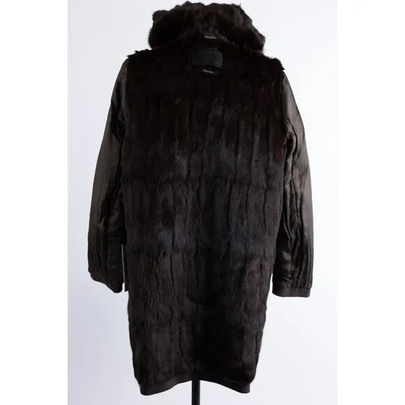 $5,900 Prada Fur Lined Coat SZ 44 Large Brown/Purple MINT